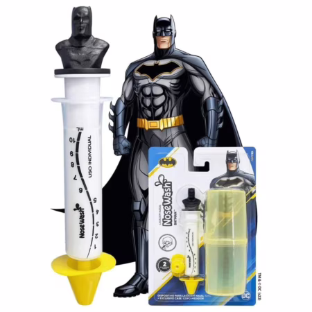 Seringa de Lavagem Nasal Para Bebês e Crianças + Copo Medidor NoseWash (Batman)