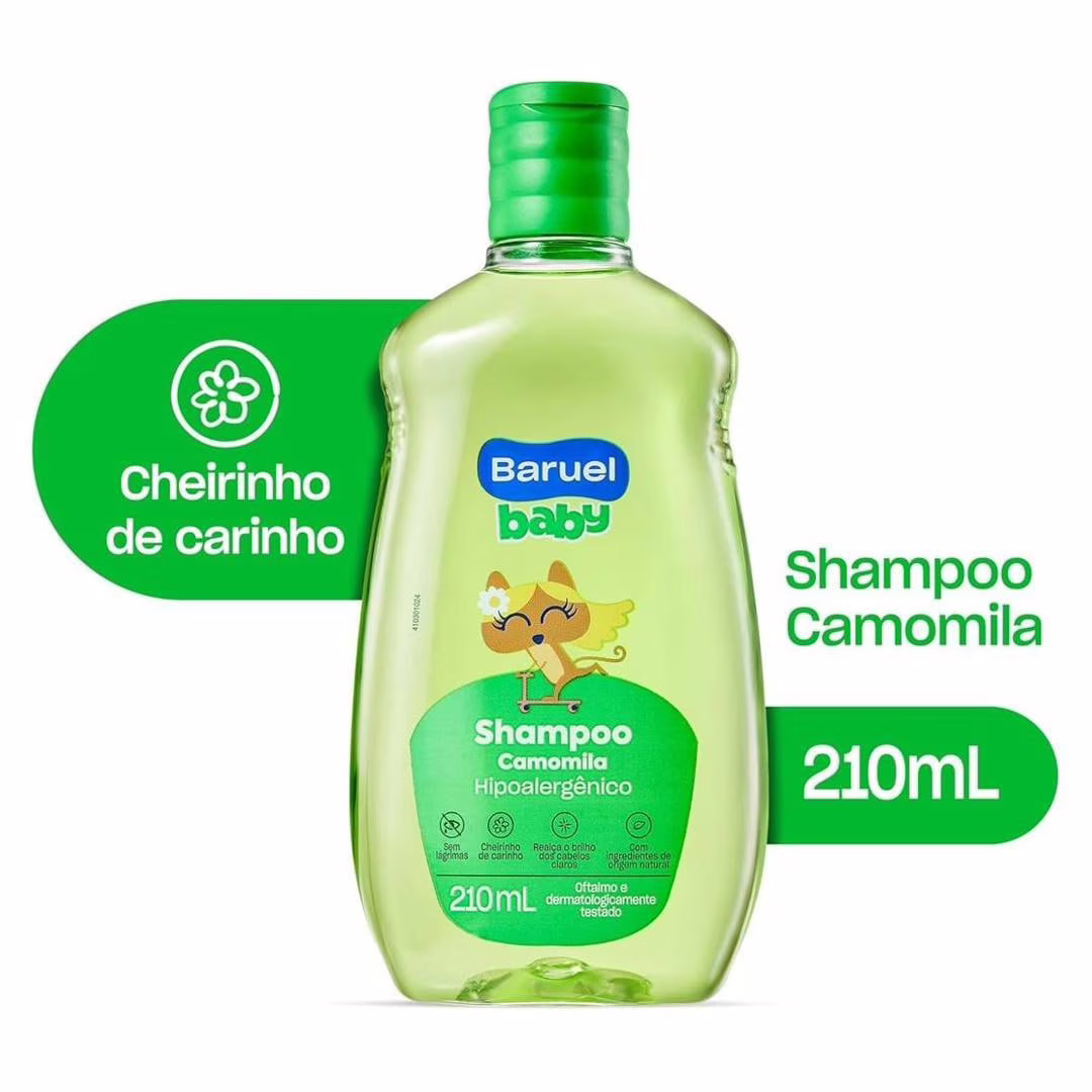Shampoo Infantil Camomila 210ml – Baruel Baby