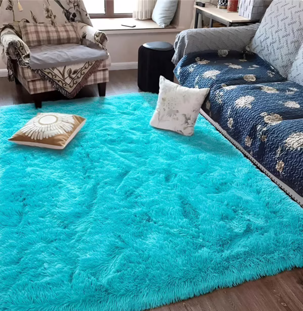 Tapete Peludo Felpudo Sala Quarto Tecido Pelo Alto 2,00x1,50m Cor Azul Turquesa Tapete Peludo Felpudo Sala Quarto Tecido Pelo Alto 2,00x1,50m Cor Azul Turquesa