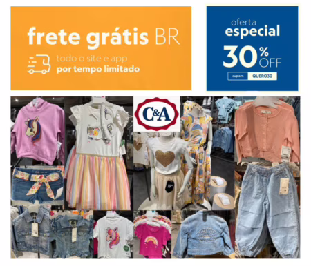 TEM CUPOM DE 30% OFF NA C&A