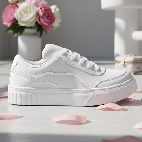 > 🛍️ Tenis Branco Feminino Plataforma Confortavel Casual Moda Mulher Tendencia Calce Facil Leve Macio