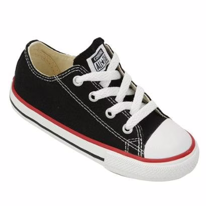 Tênis Infantil Converse All Star Chuck Taylor, Preto com Vermelho - Tam 20 ao 25