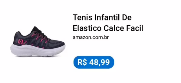 Tenis Infantil De Elastico Calce Facil Feminino Leve (24 Preto)