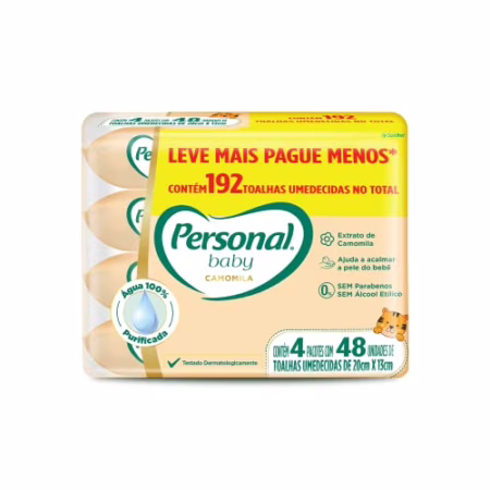 Toalha Umedecida Baby Camomila Promopack, 192 Unidades