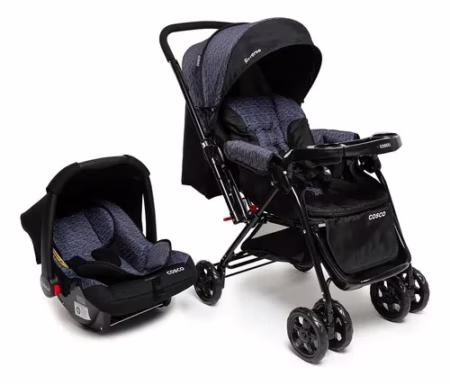 Travel System Duo  Cosco Kids  Reverse  0 a 15kg  Preto Rajado