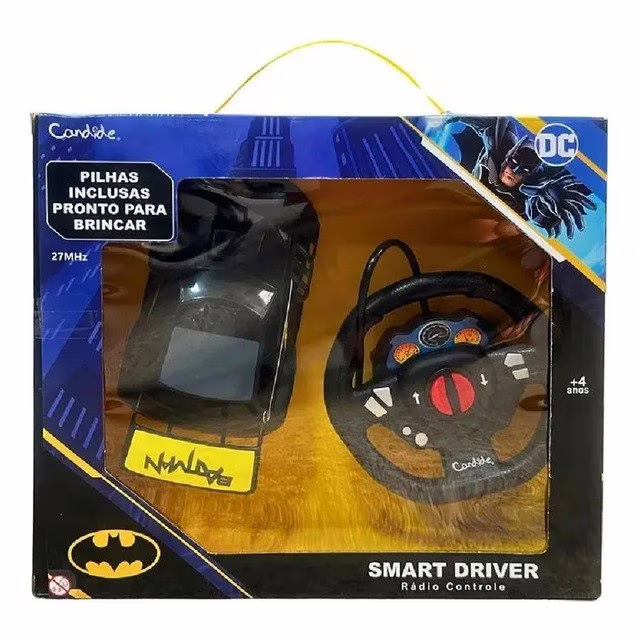 Veículo E Controle Remoto 90002 Batman Smart Driver Candide Preto Batman
