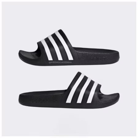 Adidas Chinelo Adilette Aqua, Preto - Tam 26 ao 31