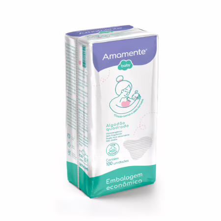 Algodão Quadrado Amamente® Baby 100 UN