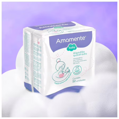 Algodão Quadrado Amamente® Baby 50 UN