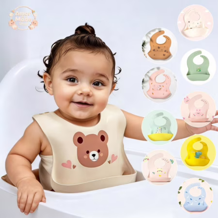 Babador Bandana Impermeável De Silicone Para Alimentação Bebê Com Pega Migalhas Ajustável Resistente E Durável Infantil