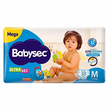 🛍️Babysec Fralda Ultrasec Galinha Pintadinha Azul M 38 Unidades