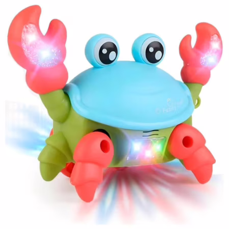 Brinquedo Caranguejo Dançante Siri Fujão com Luz LED e Música - Brinquedo Interativo Infantil