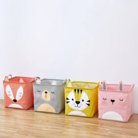 🛍️Cesto Dobrável Quardrado Organizador Multiuso Animal-Bazar inter