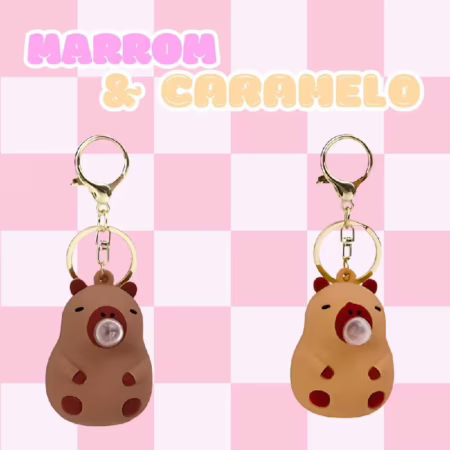 🛍️Chaveiro Capivara Fofa com Lançador de Bolhas Antistresse, Brinquedo Divertido Portátil para Presente