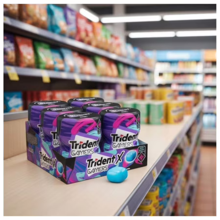 Chiclete Trident X Gamers Acid Berry - Caixa Com 6 Unid De 48,3g