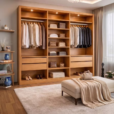 Closet Casal 4 Gavetas 100% MDF Amoudi Móveis Cor Freijó