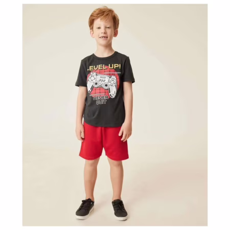 Conjunto Infantil Gamer Manga Curta MR Tam 4 a 10-32054