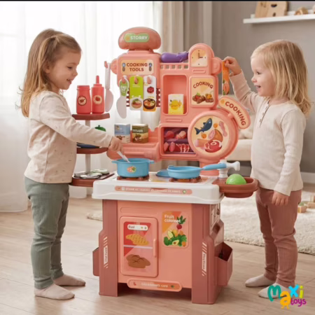 Cozinha bancada infantil mini chef com 46 peças maxi toys 😍