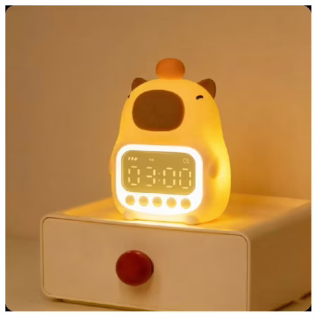 Despertador e Luminaria Capivara Digital Led Recarregável Usb-c
