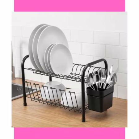 🛍️ Escorredor Louça 13 Pratos Dois Andares Porta Talheres Copos