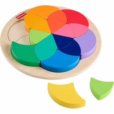 🛍️Fisher-Price Brinquedo para Bebês Círculo de Cores Mágicas de Madeira para crianças a partir de 3 anos