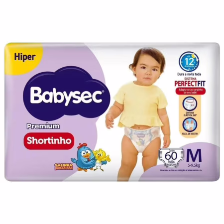 Fralda Babysec Galinha Pintadinha Pants Hiper M 60 Unids