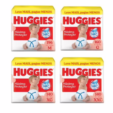 Fralda Huggies Máxima Proteção Pacotão