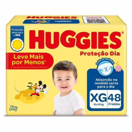 Fralda Huggies Proteção Dia XG - 48 Unidades