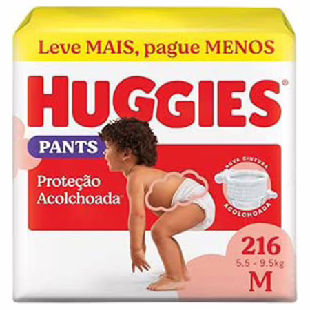 Fralda Huggies Supreme Care Roupinha M 216 unidades (3 pacotes de 72 unidades cada)