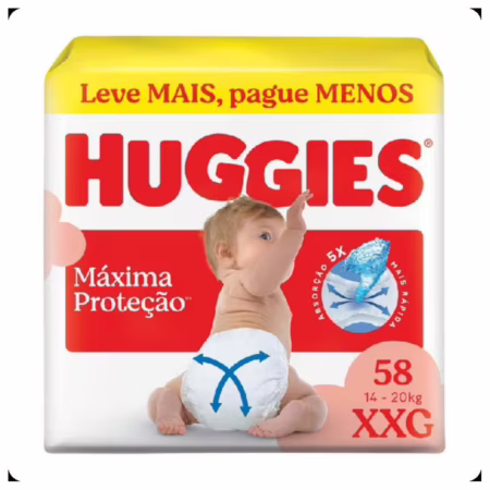 Fralda Huggies Supreme Care XXG com 58