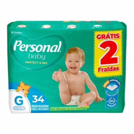 Fralda Infantil Personal Baby Protect e Sec G com 32