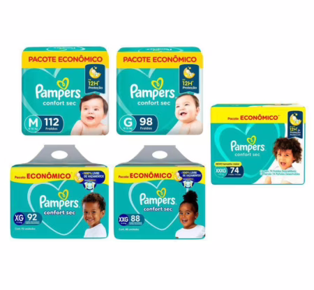 Fralda Pampers Confort Sec M ao XXXG