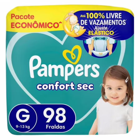 Fralda Pampers Confort Sec Tamanho G 98 Unidades