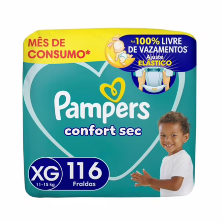 Fralda Pampers Confort Sec XG 116 Unidades
