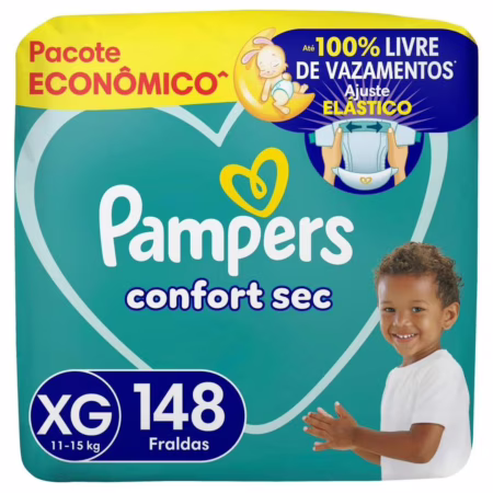 Fralda Pampers Confort Sec XG com 148 Unidades
