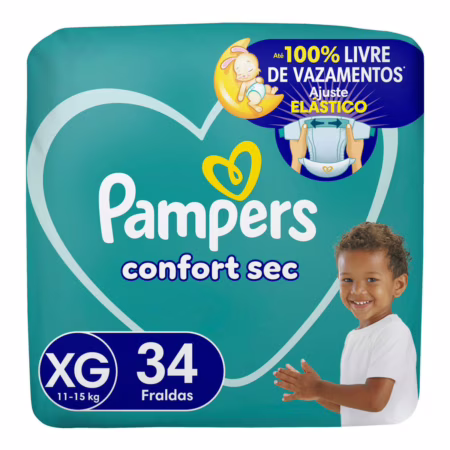 Fralda Pampers Confort Sec XG com 62