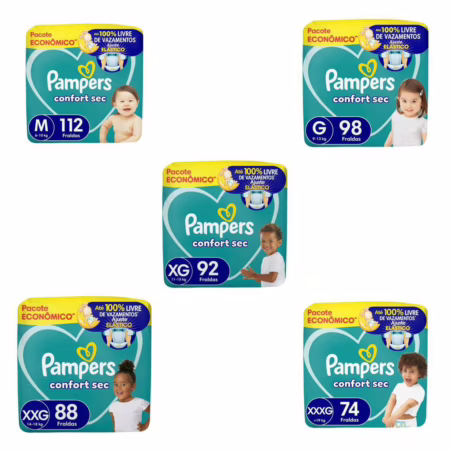 Fralda Pampers Confort Sec XG XXG e XXXG