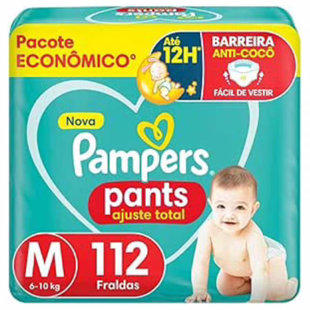 Fralda Pampers Pants Ajuste Total M 112 unidades