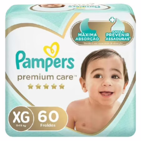 FRALDA PAMPERS PREMIUM CARE XG -60 TIRAS