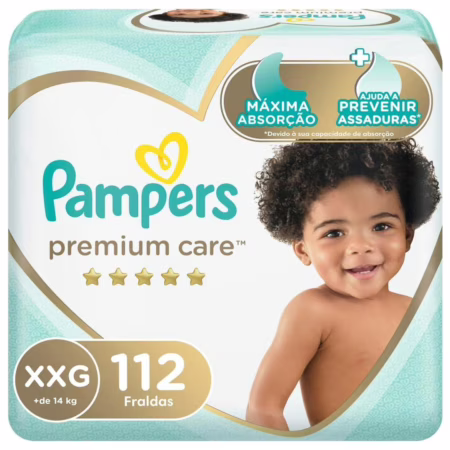 Fralda Pampers Premium Care XXG - 112 fraldas