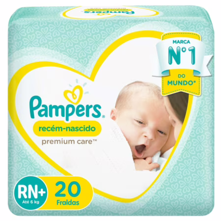 Fralda Pampers Recém-Nascido Tamanho RN+ 20 Unidades