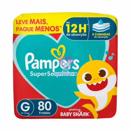 Fralda Pampers Supersequinha G com 80 Unidades