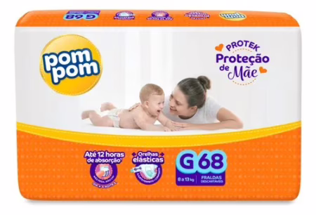 Fralda Pom Pom Protek Proteção de Mãe G e XG