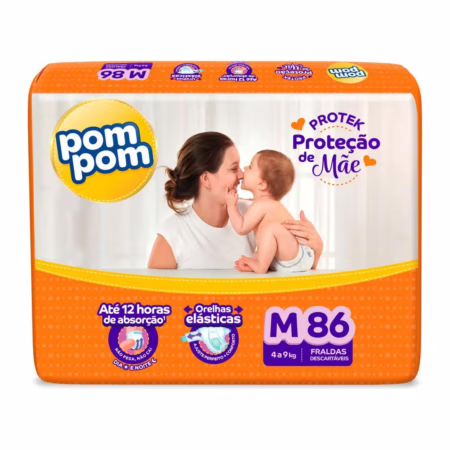 Fralda Pom Pom Protek Proteção de Mãe M 86 Un