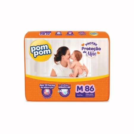 Fralda Pom Pom Protek Proteção de Mãe M com 86