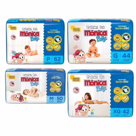 Fralda Turma da Mônica Baby Mega P ao G