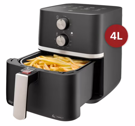 Fritadeira Elétrica Wap Air Fryer Family 4l Antiaderente E Com Desligamento Automático 1500w Preto, Cinza E Champagne 127v