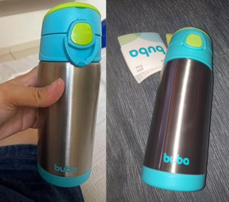 Garrafa Térmica Parede Dupla 400 Ml - Azul, Azul, Tamanho único