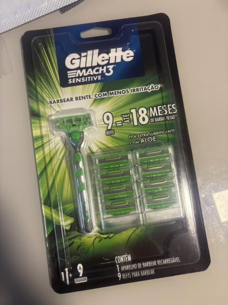 Gillette Aparelho De Barbear Mach3 Sensitive + 9 Cargas