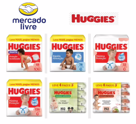 Huggies com 15% off do cupom no Mercado Livre!